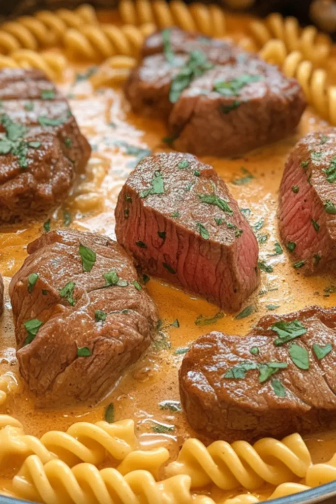 One-Pot Silky Garlic Butter Steak Pasta