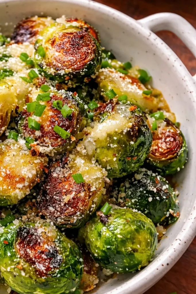 Crispy Garlic Parmesan Brussels Sprouts 